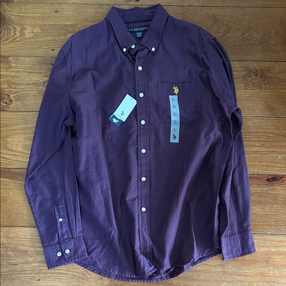 Men's Purple Button-Down Shirt